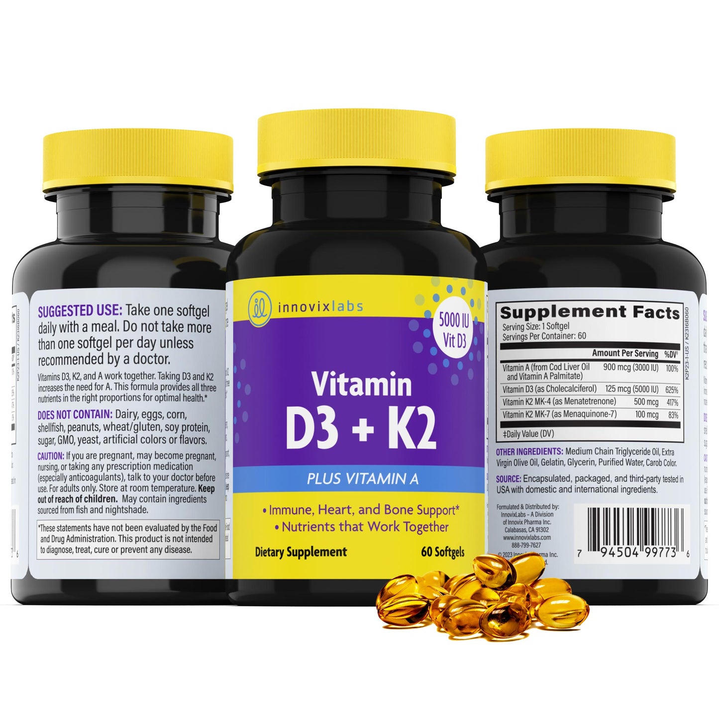 InnovixLabs Vitamin D3 + K2