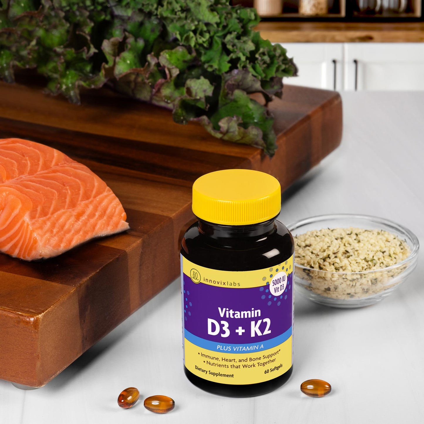 InnovixLabs Vitamin D3 + K2 (with Vitamin A)