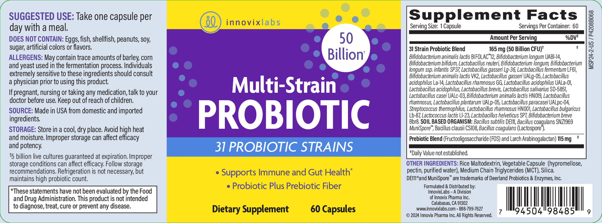 InnvoixLabs Multi-Strain Probiotic label