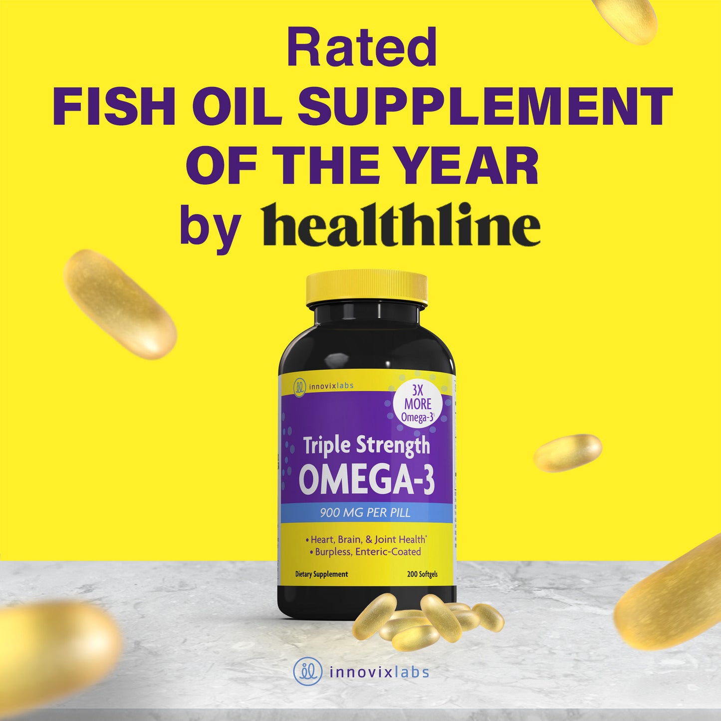 Rated Fish Oil Supplement of the Year - InnovixLabs Triple Strength Omega-3