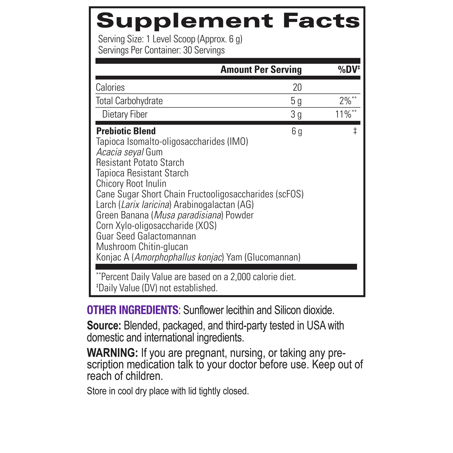 Broad Spectrum Prebiotic Fiber