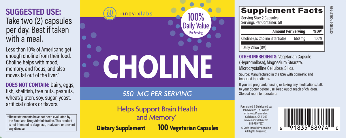 Choline Lettering Shop Choline Supplement | Choline Benefits - InnovixLabs