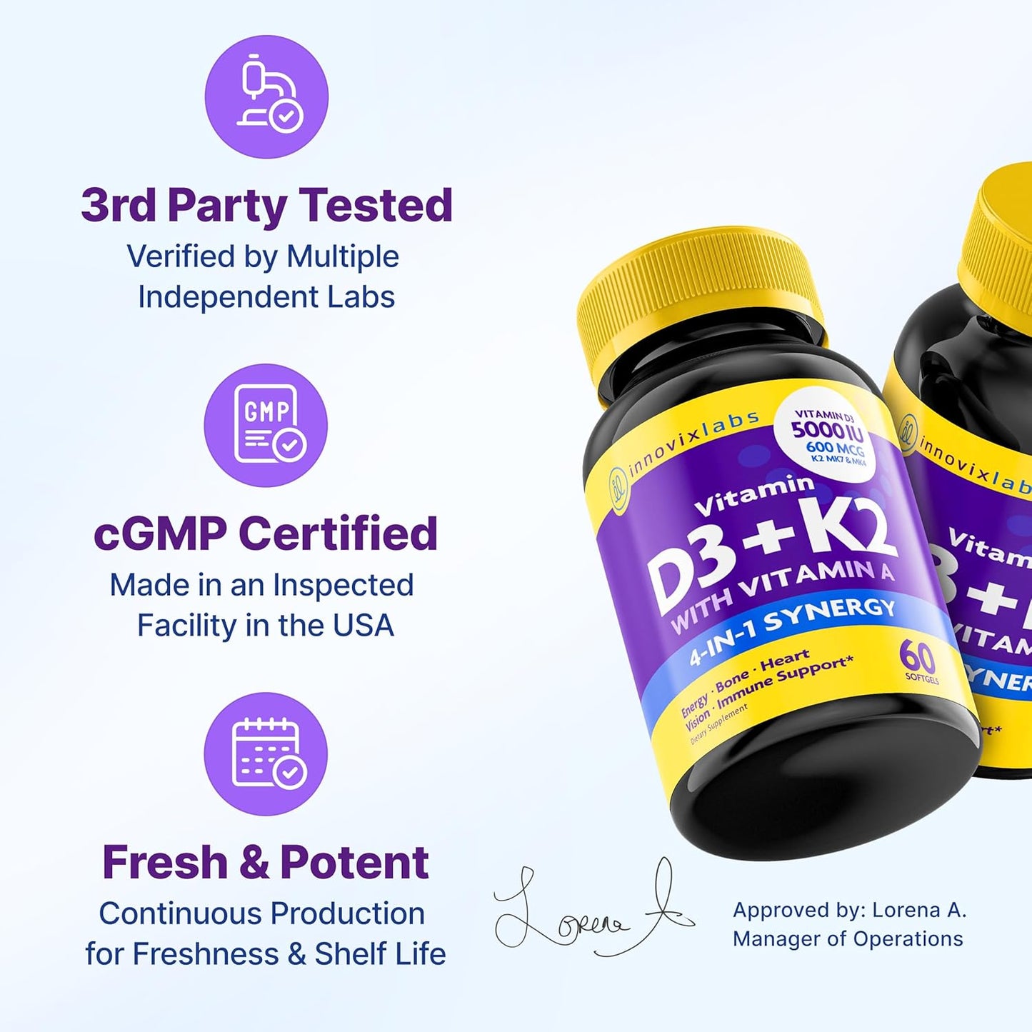 Vitamin D3 + K2 (with Vitamin A)